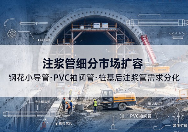 金堂注浆管细分市场扩容，隧道钢花小导管、PVC 袖阀管、桩基后注浆管需求分化